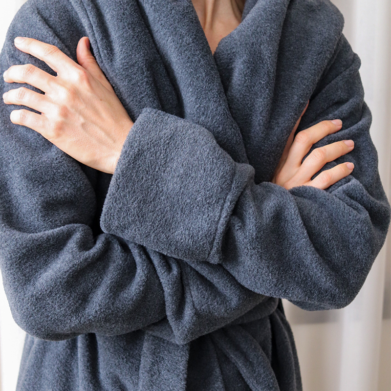 MOUNT EVEREST / FLEECE BATHROBE -  COLOUR / Grey